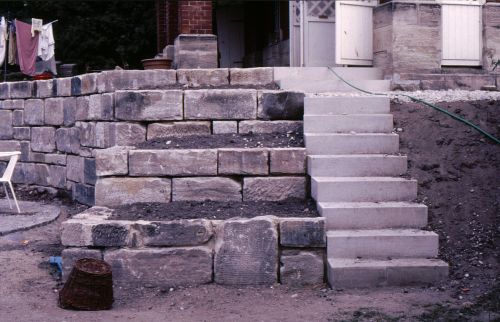 Mauer und Treppe August 1986